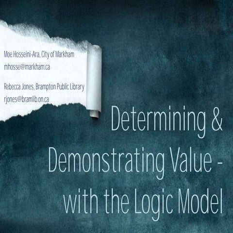 Determining and demonstrating value   rebecca jones and moe hosseini