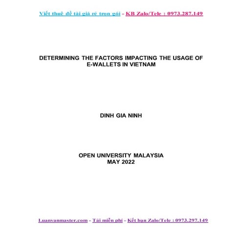 determining the factors impacting the usage of e-wallets in vietnam.docx