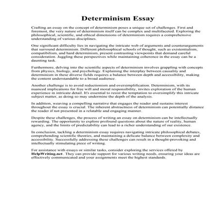 Determinism Essay