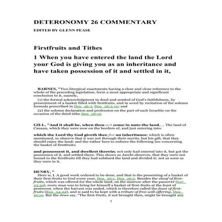 Deteronomy 26 commentary