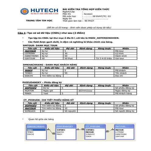 Đề thi Access mới nhất 2014 - Part 2