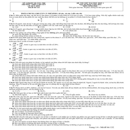 De thi thu dai hoc mon sinh va dap an so 3