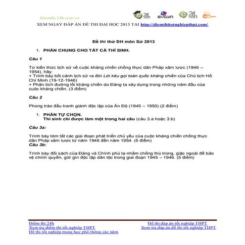 De thi thu mon su khoi c 2013