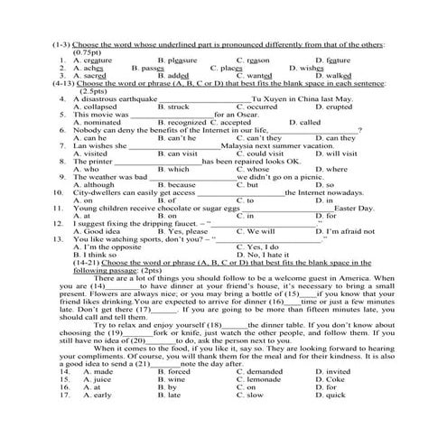 De thi thu mon tieng anh vao lop 10   3