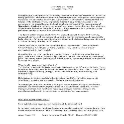 Detoxification Therapy Explained