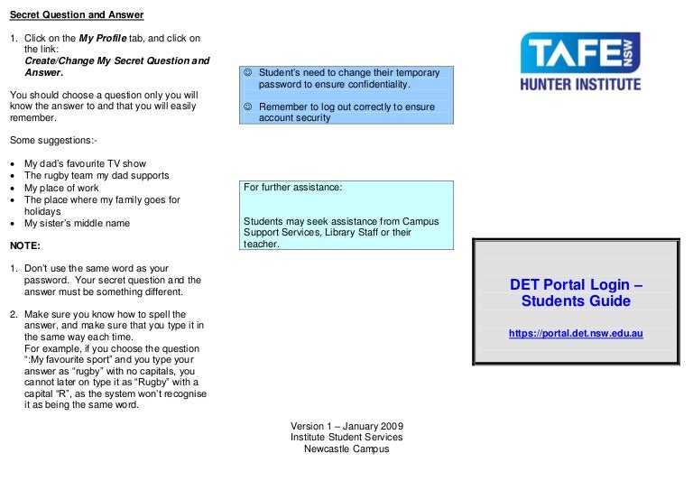 Det Portal Login Student Guide