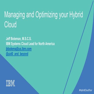 Design - Managing and Optimizing your Hybrid Cloud