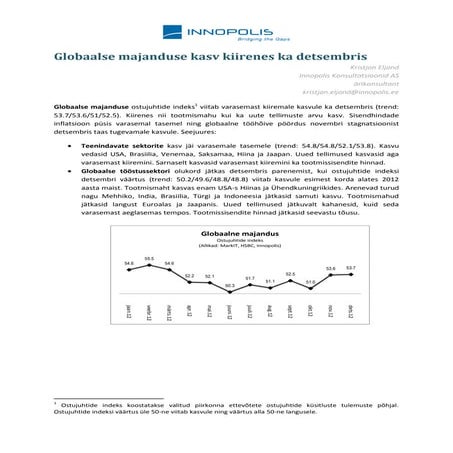 Dets 12 globaalse majanduse kasv kiirenes ka detsembris