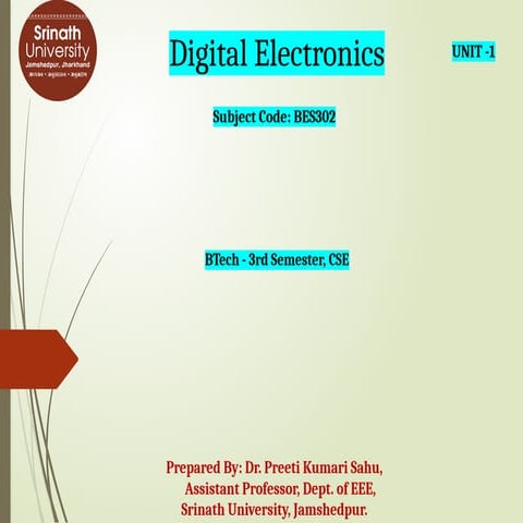 Digital electronics unit 1 boolean algebra | PPTX