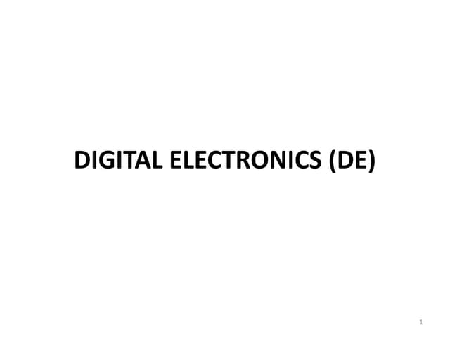 General concepts of digital electronics and