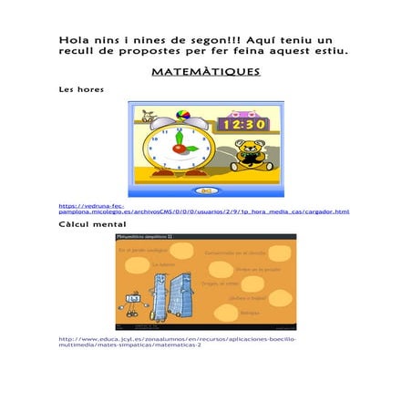 Deures estiu 2n curs 13-14