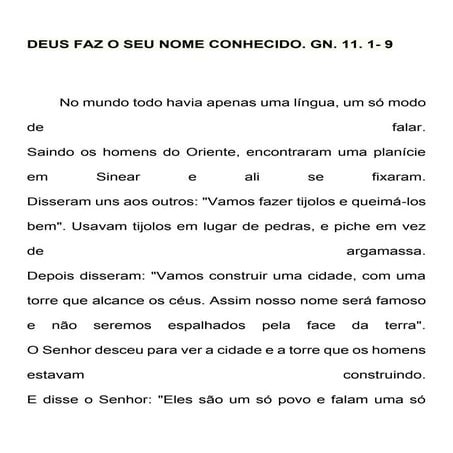 Deus faz o seu nome conhecido | PDF