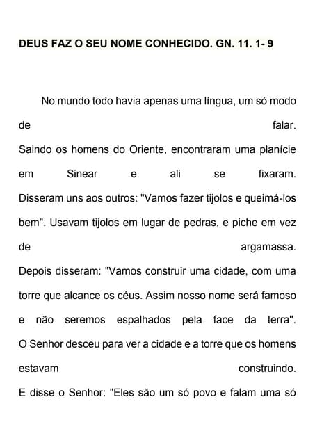 Deus faz o seu nome conhecido | PDF