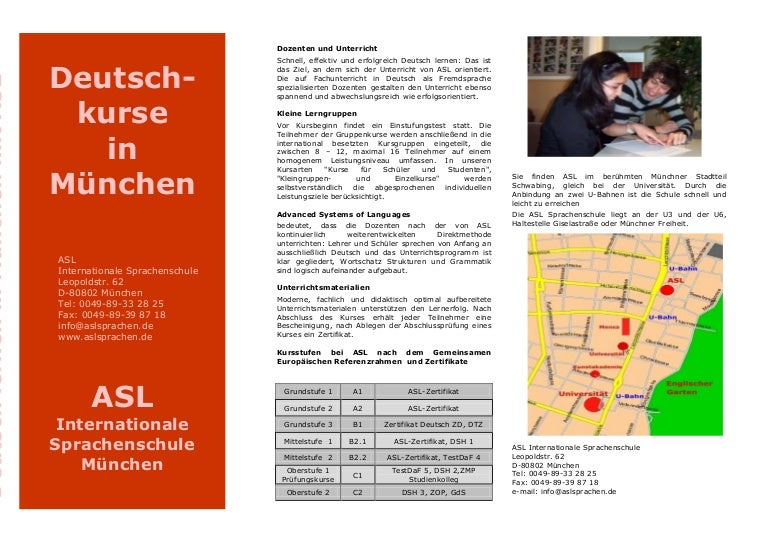 Deutschkurse In München Asl