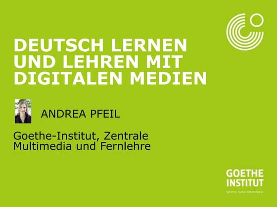 Deutsch lernen und lehren mit digitalen medien