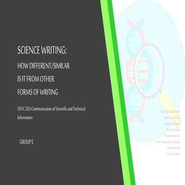 Science Writing vs Other Forms of Writing | PPTX