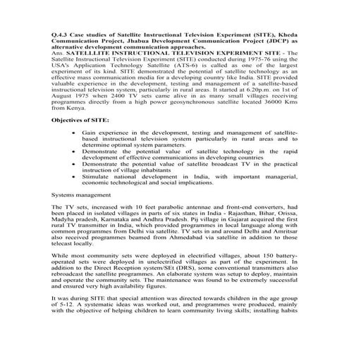 Development and communication 