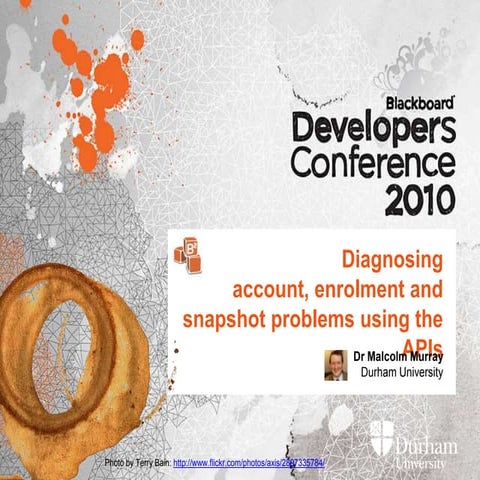 Diagnosing account, enrolment and snapshot problems using the APIs