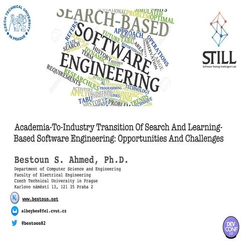 Academia-to-Industry Transition of Search and Learning- Based Software Engine...