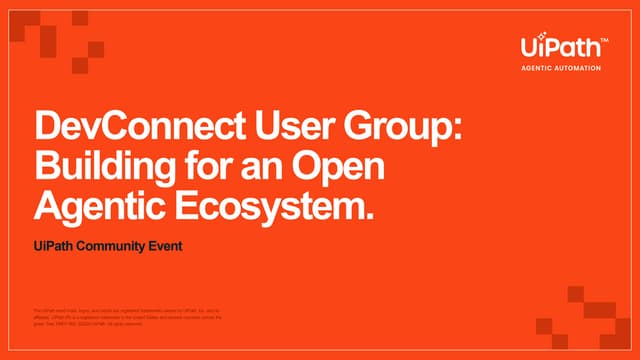 DevConnect User Group: Building for an Open Agentic Ecosystem