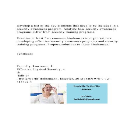 Develop a list of the key elements that need to be included in.docx