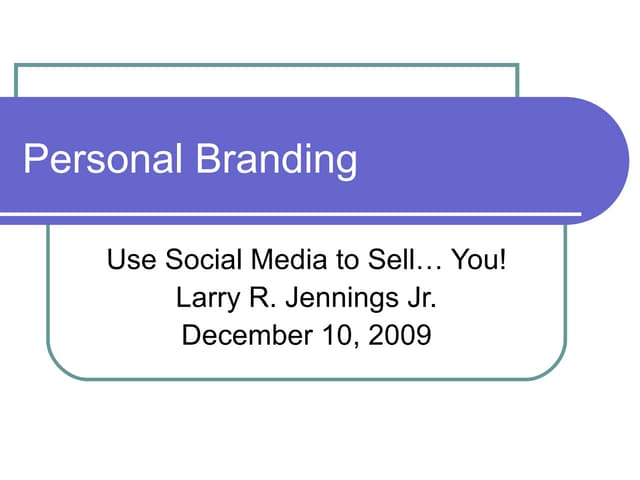 Develop A Personal Brand
