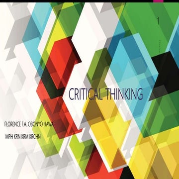 Develop critical thinking skills