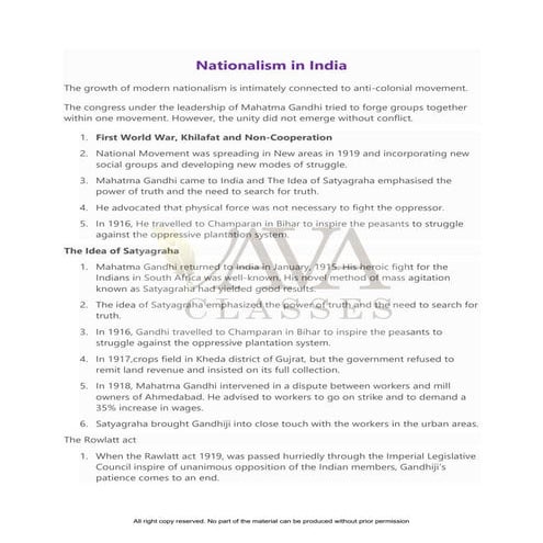 NCERT Solutions- Nationalism in India - Class 10 Free Study Material pdf