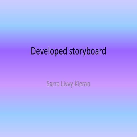 Developed storyboard