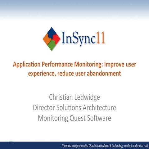 Developer and Fusion Middleware 1 _ Christian Ledwidge _ Application Performa...