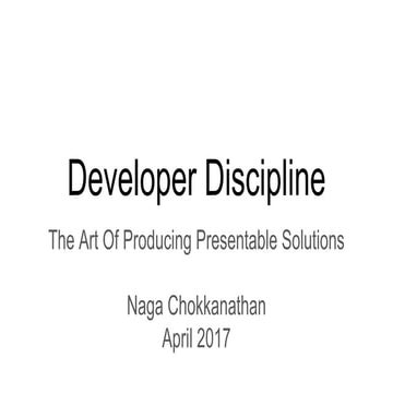 Developer Discipline