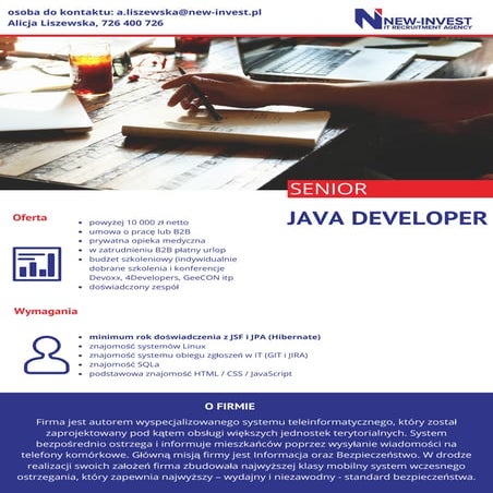Developer Java WROCŁAW | PDF | Computing | Technology & Computing