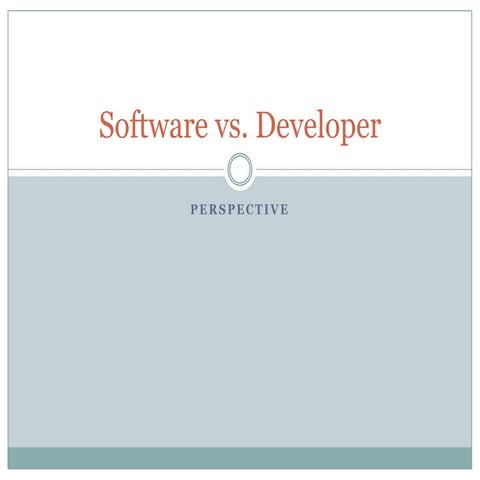 Developer perspective