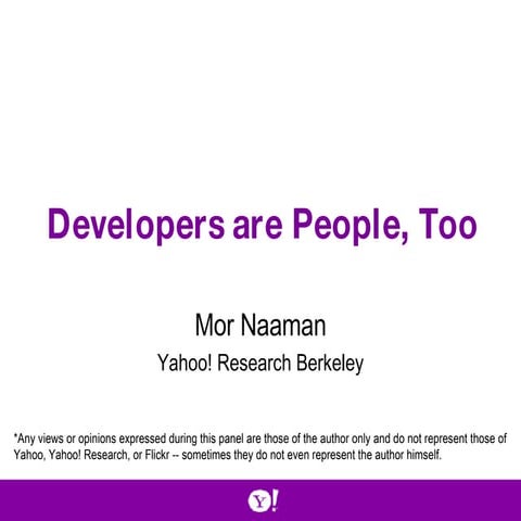 Developers Are People, Too
