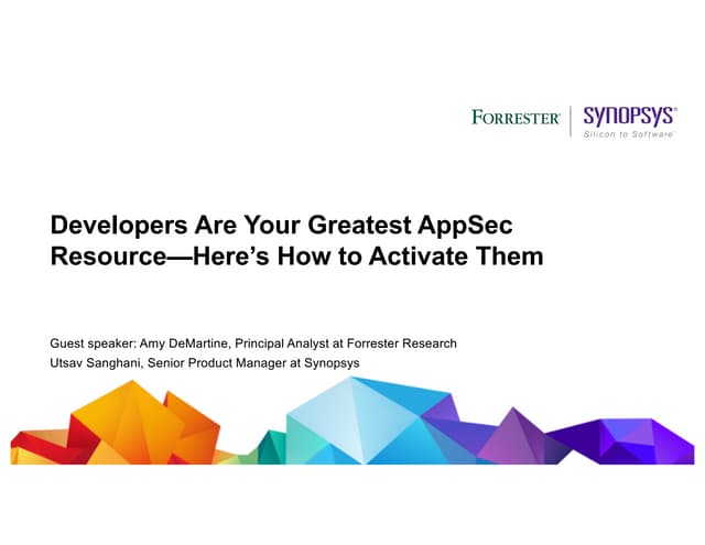 Webinar - Developers Are Your Greatest AppSec Resource