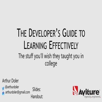 The Developer's Guide to Learning - Codestock 2018