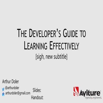 The Developer's Guide to Learning - KCDC 2017