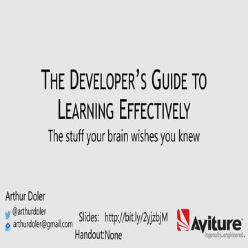 The Developer's Guide to Learning Effectively