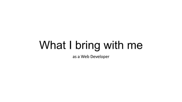 Developer skills
