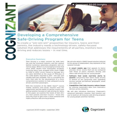 Developing a Comprehensive Safe-Driving Program for Teens