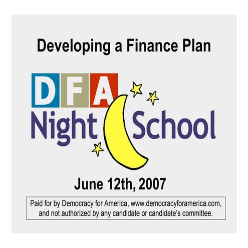 Developing A Finance Plan