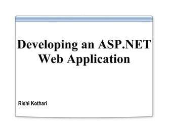 Developing an ASP.NET Web Application