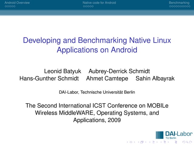 Developing and-benchmarking-native-linux-applications-on-android