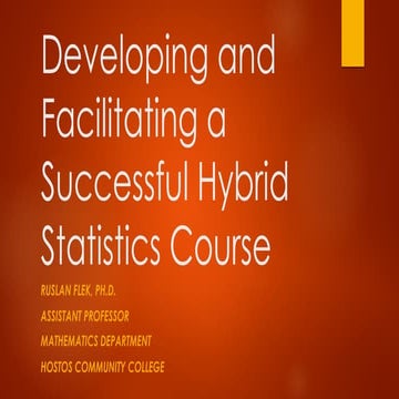 Hybrid Statistics Course Development