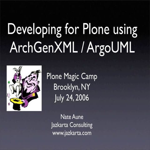 Developing for Plone using ArchGenXML / ArgoUML