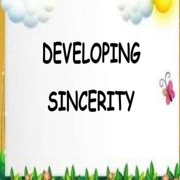 Developing Sincerity