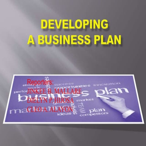 Developing a business plan