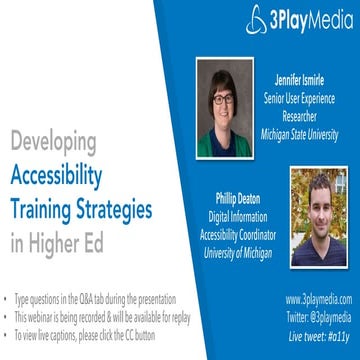 Developing Accessibility Training Strategies in Higher Ed