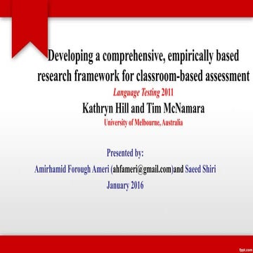 Developing a comprehensive, empirically based research framework for classroo...