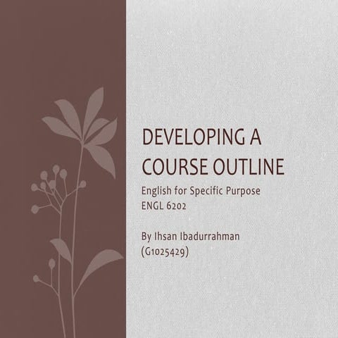 Developing a course outline